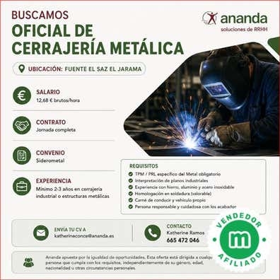 Oficial de 1ª Cerrajería Metálica (H/M)