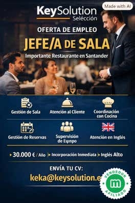 Jefe de Sala con Ingles Satander
