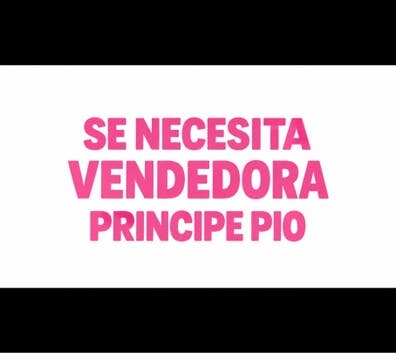 SE NECESITA VENDEDORA PRINCIPE PIO