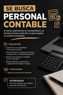 SE BUSCA PERSONAL CONTABLE