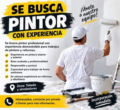 SE BUSCA PINTOR CON EXPERIENCIA