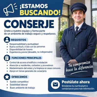 SE BUSCA CONSERJE