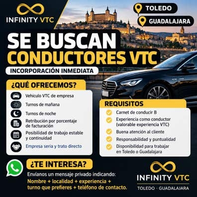 ? SE BUSCAN CONDUCTORES VTC ? GUADALAJ