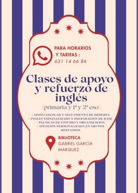 Clases de apoyo y refuerzo de Inglés