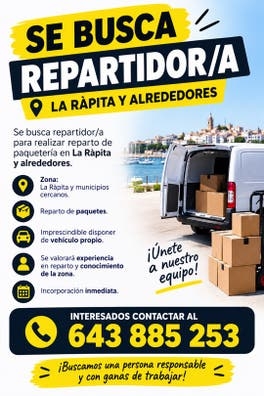 ? SE BUSCA REPARTIDOR – LA RÀPITA Y AL