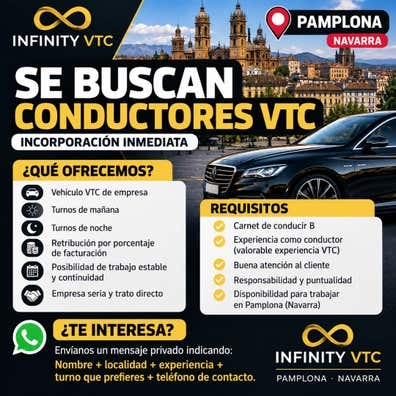 ? SE BUSCAN CONDUCTORES VTC ? PAMPLONA