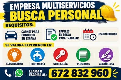 Técnicos para empresa multiservicios