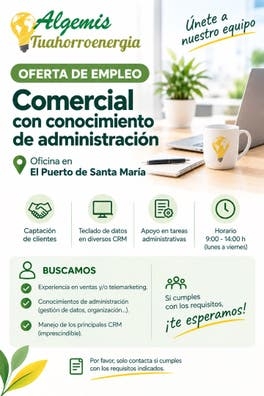 COMERCIAL CON CONOCIMIENTOS DE ADMINISTR