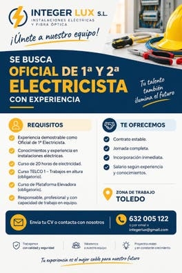 Electricistas de 1a o de 2A