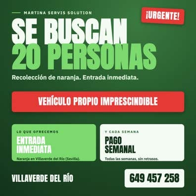 URGENTE 20 personas naranja Sevilla