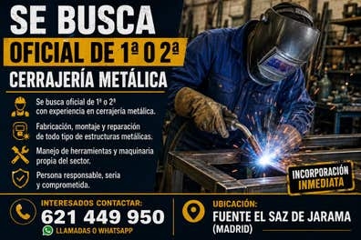 SE BUSCA CERRAJERO OFICIAL DE 1ª – CERRA