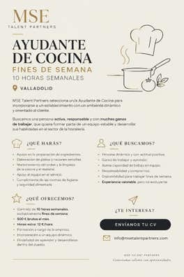 AYUDANTE DE COCINA VALLADOLID
