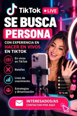Tiktok live. Se busca experto