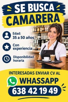 Se necesita CAMARERA