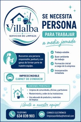 SE NECESITA PERSONAL DE LIMPIEZA