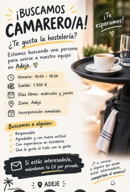 Ayudante de camarero 1500€