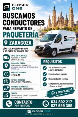 AUTONOMO REPARTIDOR EN ZARAGOSA