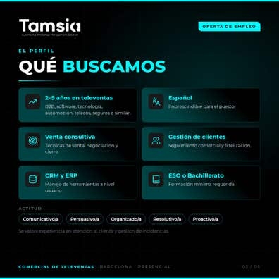 Buscamos un comercial de televentas