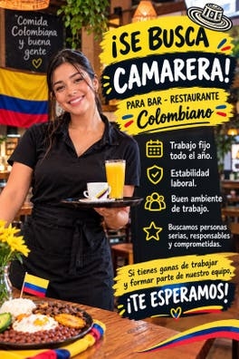 Se busca camarer@ para barrestaura