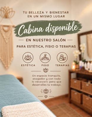 cábina disponible en nuestro salón