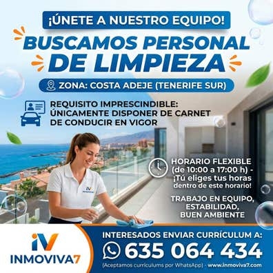 BUSCAMOS PERSONAL DE LIMPIEZA