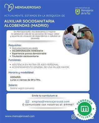 AUXILIAR SOCIOSANITARIA | ALCOBENDAS