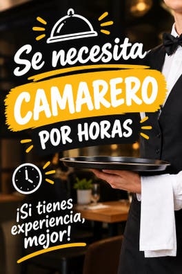 Se necesita camarero por horas...