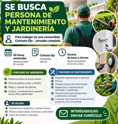 JARDINERÍA / MANTENIMIENTO  40H FIJO