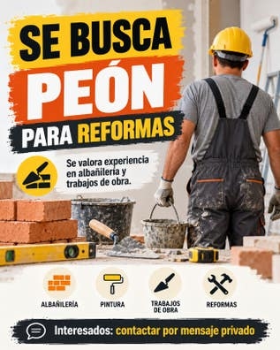 Se busca peón para Reformas Granada