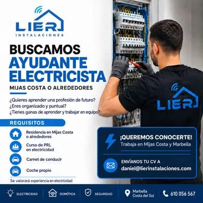 BUSCAMOS AYUDANTE ELECTRICISTA