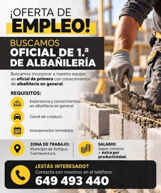 BUSCAMOS OFICIAL DE 1.ª DE ALBAÑILERÍA