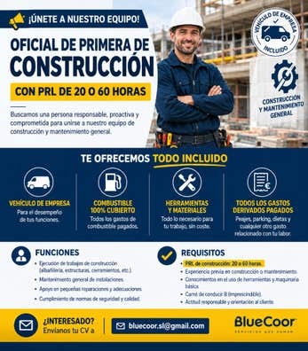 OFICIAL DE 1 EN CONSTRUCCIÓN