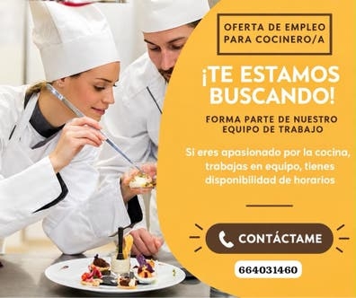Cocinero o ayudante de cocina