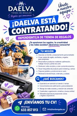 Dependiente de tienda de regalos y redes