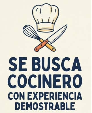 SE BUSCA COCINERO EXPERIMENTADO